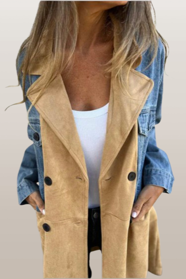 Capea™  - Frakk i denim og kamel