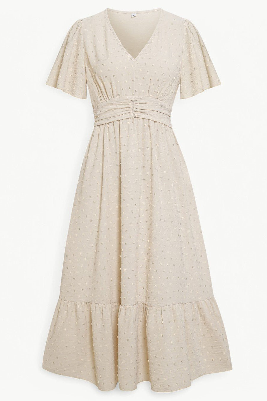 Tilly™ - Lang kjole med V-hals og korte ermer - Lett og elegant